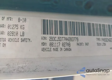 2010 Dodge Challenger R/T from USA, damaged, VIN 2B3CJ5DT7AH283779